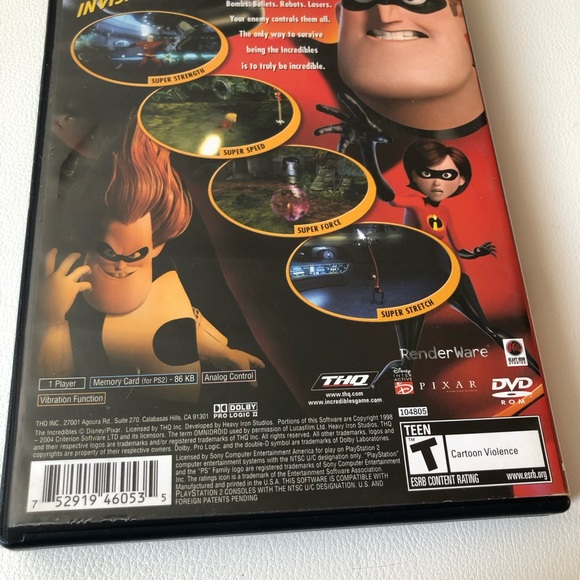 Incredibles (Sony PlayStation 2, 2004) No Manual, Tested - Picture 5 of 5